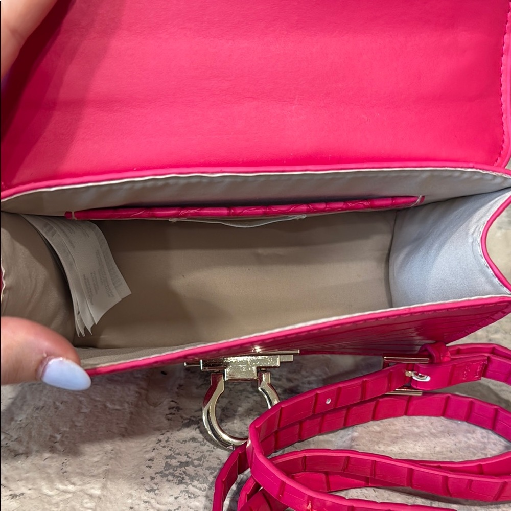 H&M Pink Crocodile-Embossed Handbag - Picture 3 of 5